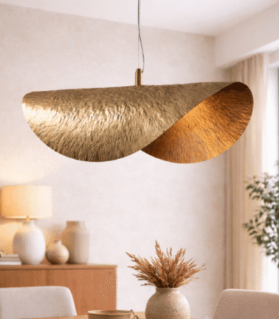 Hammered Brass Moroccan Lamp – Handmade Hanging Light for Boho Home Decor
