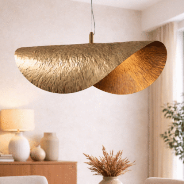 Hammered Brass Moroccan Lamp – Handmade Hanging Light For Boho Home Decor