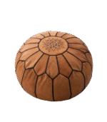 Moroccan Leather Ottoman Pouf | Handmade Footstool & Floor Cushion - Image 2