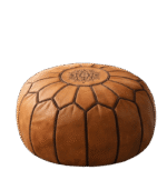 Moroccan Leather Ottoman Pouf | Handmade Footstool & Floor Cushion - Image 3