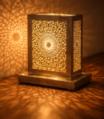 Artisan Table Lamp – Handmade Moroccan Brass Lamp for Boho Home Decor - Image 3