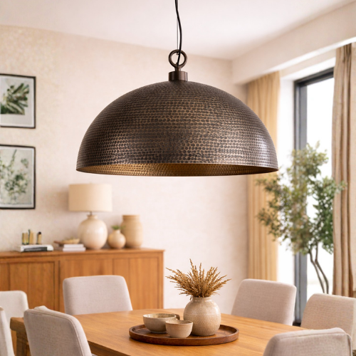 Black Moroccan Brass Lamp – Handmade Hanging Light for Modern Interior Decor (4) Handmade black Moroccan brass hanging lamp with artisan details