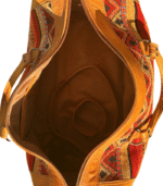 Luxury Brown Kilim Leather Duffel Bag Handmade in Morocco