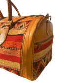 Brown Kilim Travel Bag | Luxury Moroccan Leather Duffel - Image 5