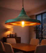 Handmade oxidized green lamp with vintage Moroccan design for luxury home decor