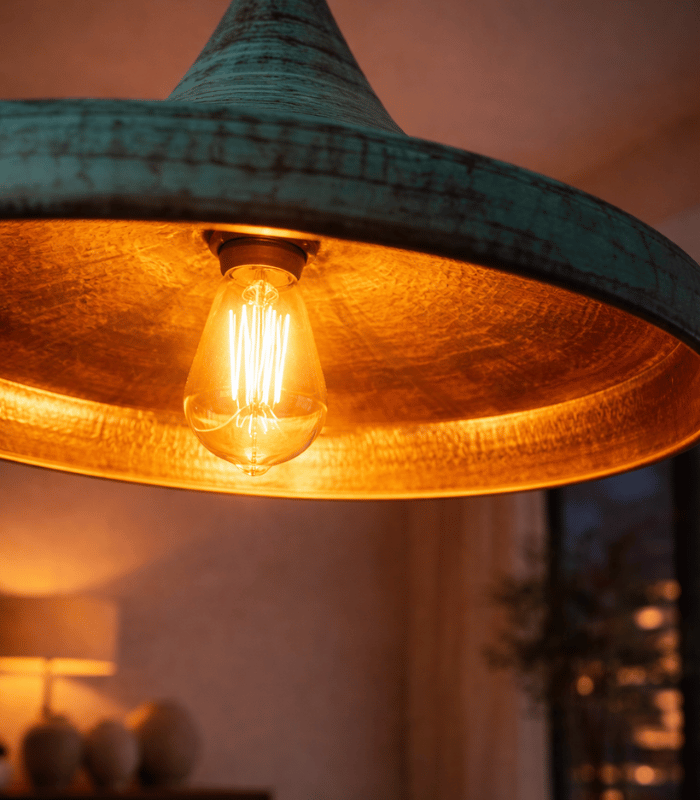 Oxidized Green Lamp – Vintage Handmade Moroccan Decor - Image 6