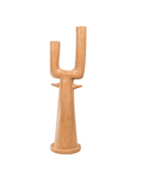 Close-up of dual branch ceramic vase surface showing matte glaze texture and handcrafted details