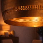 Gold Brass Lamp – Handmade Moroccan Hanging Light for Luxury Home Decor - Image 2