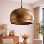 Gold Brass Lamp – Handmade Moroccan Hanging Light for Luxury Home Decor - Image 3