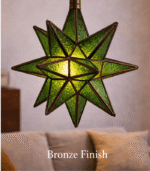 Moroccan Star Glass Hanging Lamp – Green - Image 8