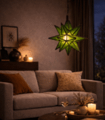 Moroccan Star Glass Hanging Lamp – Green - Image 6