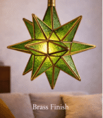 Moroccan Star Glass Hanging Lamp – Green - Image 7