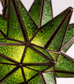 Moroccan Star Glass Hanging Lamp – Green - Image 9