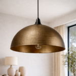 Handmade hammered gold brass Moroccan pendant lamp with luxury finish