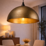 Handmade hammered gold brass Moroccan pendant lamp with luxury finish