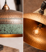Handmade Copper Cluster Pendant Light with Green Patina – Moroccan Ceiling Lamp - Image 4
