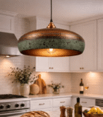 Handmade Copper Cluster Pendant Light with Green Patina – Moroccan Ceiling Lamp - Image 8
