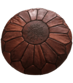 Handmade Genuine Leather Moroccan Pouffe | Poufs & Pillows | Moroccan Ottoman