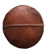 Handmade Genuine Leather Moroccan Pouffe - Image 2