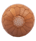 Embroidered Leather Ottoman