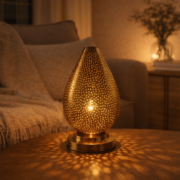 Handmade Moroccan Brass Table Lamp With Traditional Artisan Design