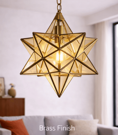 Moroccan Star Glass Lantern | Hanging Ceiling Light