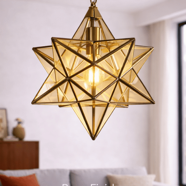 Moroccan Star Glass Lantern | Hanging Ceiling Light