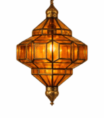 Handmade Brown Moroccan Glass Hanging Lamp - Image 3