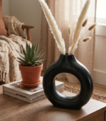 Modern Ceramic Hollow Ring Flower Pot – Geometric Planter - Image 2