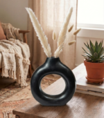 Modern Ceramic Hollow Ring Flower Pot – Geometric Planter - Image 8