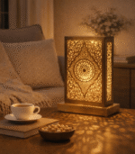 Moroccan Bedside Light – Handmade Brass Nightstand Lamp for Cozy Bedroom Decor - Image 4