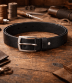 Moroccan Black Leather Belt | Handcrafted Artisan Morocco - Image 3