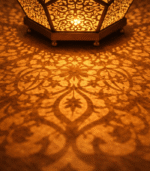 Moroccan Brass Table Lamp with Engraved Floral Body - Image 4