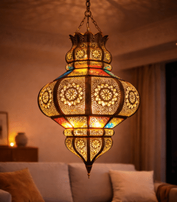 Classic Multicolor Moroccan Hanging Glass Lamp