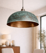 Oxidized Hanging Lamp – Handmade Moroccan Brass Pendant Light - Image 5