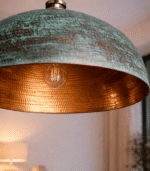 Oxidized Hanging Lamp – Handmade Moroccan Brass Pendant Light - Image 2