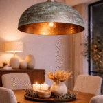 Handmade Moroccan brass hanging lamp with traditional artisan patterns