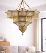 Moroccan Milk Glass Cylinder Pendant Lamp