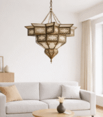 Moroccan Milk Glass Cylinder Pendant Lamp - Image 2