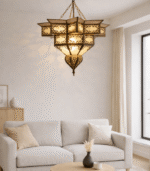 Moroccan Milk Glass Cylinder Pendant Lamp - Image 4