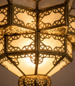 Moroccan Milk Glass Cylinder Pendant Lamp - Image 3