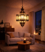 Moroccan Milk Glass Hanging Lamp - Image 3