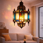 Moroccan Multicolor Hanging Glass Lamp – Artisan Ceiling Light