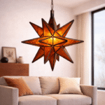 Moroccan Star Glass Hanging Lamp — Brown