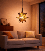 Moroccan Star Glass Hanging Lamp – Mixed Color - Image 3