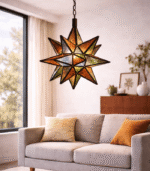 Moroccan Star Glass Hanging Lamp – Mixed Color - Image 9