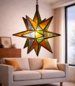 Moroccan Star Glass Hanging Lamp – Mixed Color - Image 5