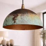 Oxidized Brass Lamp – Handmade Moroccan Hanging Light for Vintage Boho Decor