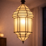 Vintage Moroccan clear glass ceiling lamp