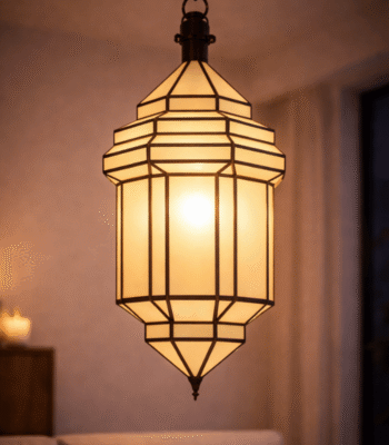Vintage Moroccan clear glass ceiling lamp